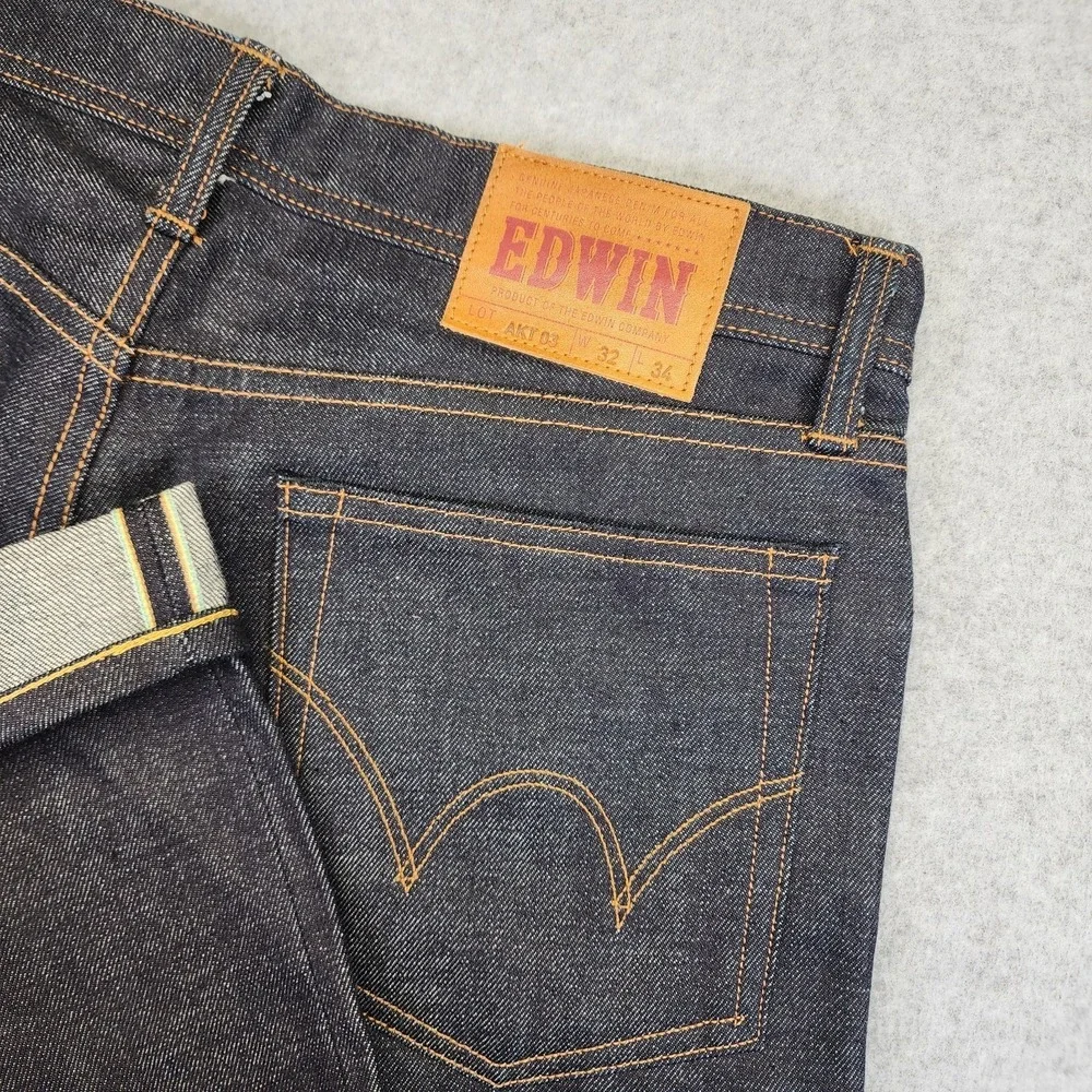 Edwin Mens 32x31 AKT03 Akita Straight Rainbow Selvedge 13.5oz Denim Jeans Japan